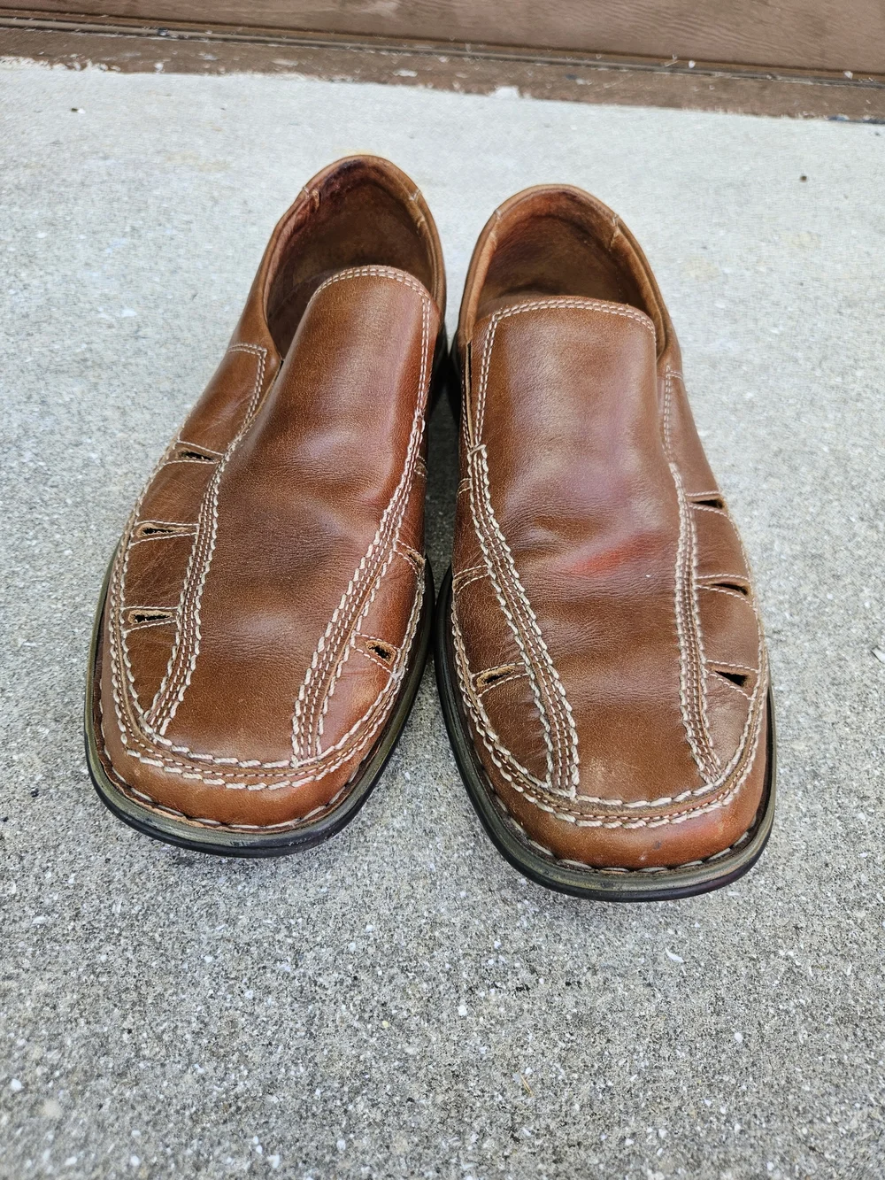 JOSEF SEIBEL Mens Fisherman Loafer Size 41 Brown Leather Slip On Casual Shoes